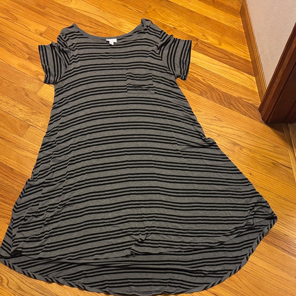 lularoe Striped Gray Women's Dress